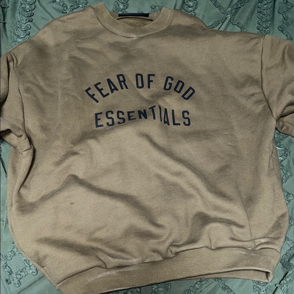 Essentials Tan Crewneck Sweater